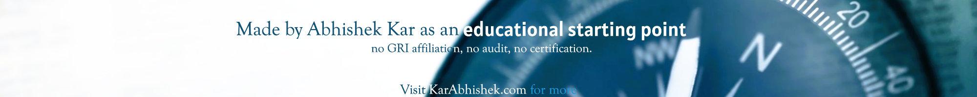 Made by Abhishek Kar as an educational starting point — no GRI affiliation, no audit, no certification. Visit KarAbhishek.com for more.